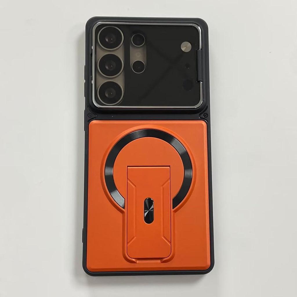 Magnetic Case for Samsung Galaxy, Military Grade Drop Protection, Built-in Kickstand, Heavy Duty Shockproof, Wireless Charging Compatible
