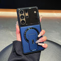 Magnetic Case for Samsung Galaxy, Military Grade Drop Protection, Built-in Kickstand, Heavy Duty Shockproof, Wireless Charging Compatible